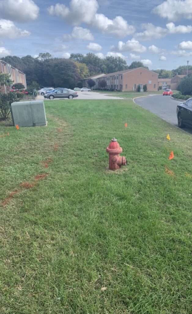 fire hydrant by apartments