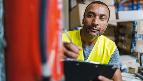 technician with clipboard